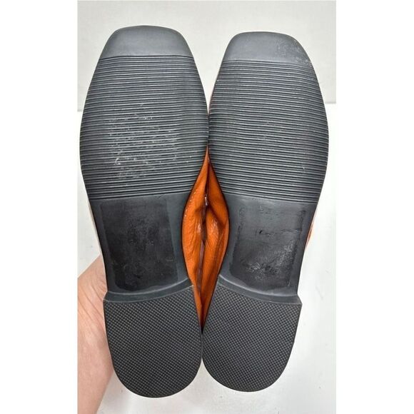 Blondo Waterproof Chain Accent Loafers Square Toe Brown Patent Leather Size 5 - Picture 7 of 7